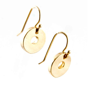 Aretes rondana dorados.